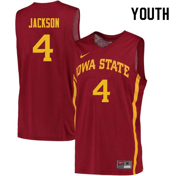 Youth #4 Donovan Jackson Iowa State Cyclones College Basketball Jerseys Sale-Cardinal - Click Image to Close